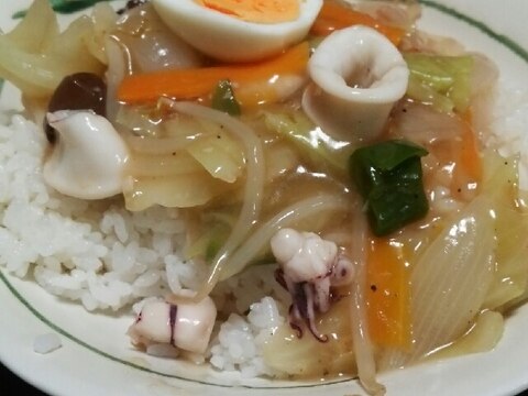 やりいかの塩味中華丼